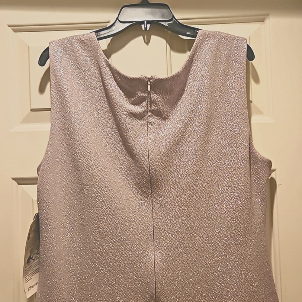 Scarlett Sleeveless Metallic Dress Keyhole Neckline sz 18W Taupe 🪅 Host Pick - Picture 7 of 11